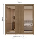 Ver mais imagens de Guarda-roupa Casal 3 Portas de Correr com Espelhos 2 Gavetas Rustic Sublime Madesa Rustic