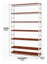 Ver imagem 3 de Estante Multiuso Organizador Livreiro Estilo Industrial 180x170 Branco Mogno