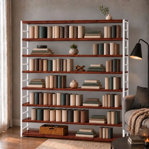 Estante Multiuso Organizador Livreiro Estilo Industrial 180x170 Branco Mogno