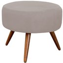 Ver imagem 3 de Kit Poltrona Decorativa Aurora + 1 Puff Redondo Suede Bege Pés Madeira Ms Decor