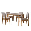 Ver imagem 2 de Conjunto de Mesa de Jantar 4 Lugares Siera em Madeira Maciça Marrom