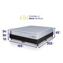 Ver imagem 2 de Conjunto Box Preto Luanda Branco Espuma D28 King 193x203x62 - King House