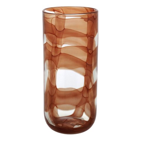 Vaso Decorativo Enfeite Casa Vidro 28x12x12cm Âmbar