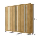 Ver imagem 4 de Guarda-roupa Casal Pervoi 6 Portas 4 Gavetas Ipê/sabbia - Decibal