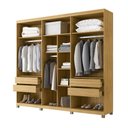 Ver imagem 3 de Guarda-roupa Casal Pervoi 6 Portas 4 Gavetas Ipê/sabbia - Decibal