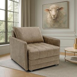 Poltrona Cama Reclinável Retrátil Viena Corino Castor - Loja Sheep - 2
