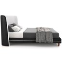 Ver imagem 3 de Cabeceira King Nilo 195cm com Cama Pés Madeira Suném P05 Couríssimo Preto Bouclê Cru - Lyam Decor