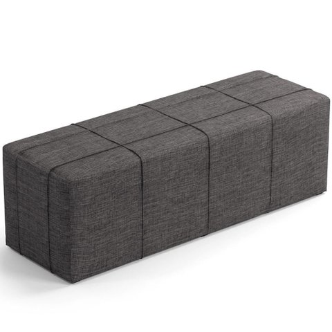 Puff Decorativo Living 160 Cm Roma W01 Linho Cinza Escuro - lyam