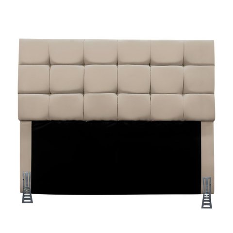 Cabeceira Solteiro 90 Cm Estofada Talita em Suede com Frame:bege
