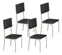 Ver imagem 1 de Kit 4 Cadeiras Ana Corino Preto Tubo Champanhe