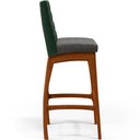 Ver imagem 7 de Kit 05 Banquetas Altas Sala Jantar Fixa Mila B04 Facto Verde Musgo Linho Cinza Escuro - Lyam Decor