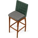 Ver mais imagens de Kit 05 Banquetas Altas Sala Jantar Fixa Mila B04 Facto Verde Musgo Linho Cinza Escuro - Lyam Decor