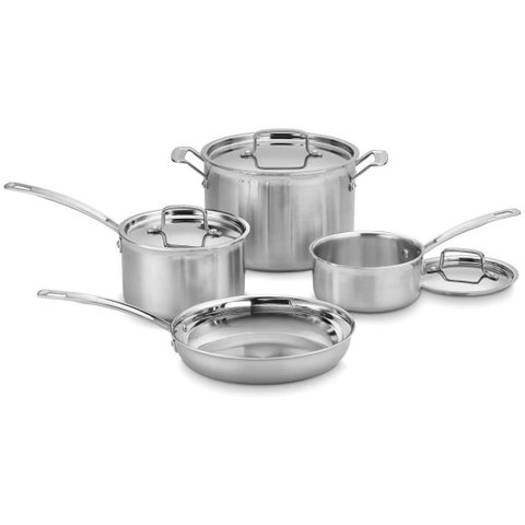 Cuisinart Jogo de Panelas Multiclad Pro, 7 Peças em Aço Inox