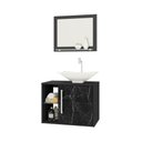 Ver imagem 2 de Conj Gabinete e Espelheira Baden P/ Banheiro Preto Fosco/nero