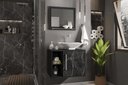 Ver imagem 1 de Conj Gabinete e Espelheira Baden P/ Banheiro Preto Fosco/nero