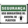 Placa Segurança Uso Obrigatório De Avental De Plástico - 1