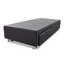 Ver imagem 2 de Base Box Solteiro com Auxiliar Espuma Sintético Preto 50x78x188