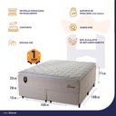 Ver imagem 3 de Conjunto Cama Box Queen Size Roma 158x198x71 Bege/Branco c/ Molas Ensacadas
