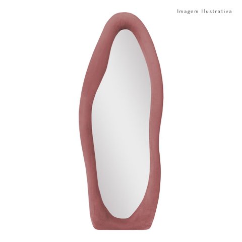 Espelho de Corpo Paris Veludo 58x160cm Orgânico Rosa
