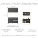 Ver imagem 4 de Armário de Cozinha Compacta 2 peças com Leds MP2012.898 Veneza Up Multimóveis Preto