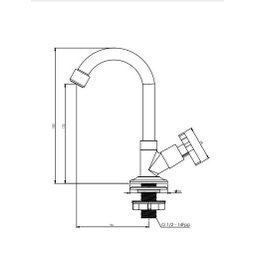 Torneira Lavatorio Forusi Bica Movel 1/4 1/2 Jr C36 Cromada - 2