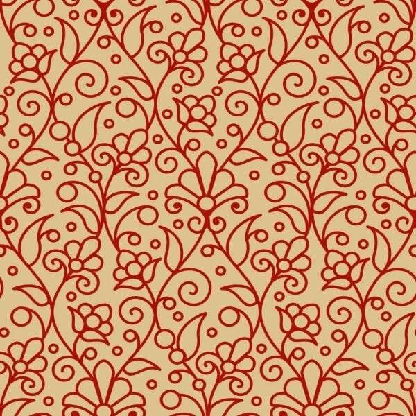 Papel De Parede Arabesco Floral Red 300 x 59cm - 1