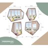 Kit 4 Espelhos Design Exclusivo Orgânico Geométrico Moldura - 2