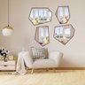 Kit 4 Espelhos Design Exclusivo Orgânico Geométrico Moldura - 3