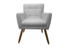 Ver imagem 2 de Kit 2 Poltronas Decorativa Onix Couro Branco Pés Madeira Ms Decor