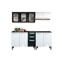 Ver imagem 1 de Kit de Cozinha Modulada 4 Peças Evidence (2 Armários + 2 Balcões) C4P54 Branco/Preto - Bertolini