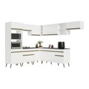 Ver imagem 2 de Armário Cozinha Modulada Completa de Canto 8 Peças Florença Multimóveis MP2446 Branco
