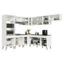 Ver imagem 5 de Armário Cozinha Modulada Completa de Canto 8 Peças Florença Multimóveis MP2446 Branco