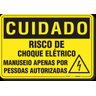 Placa Cuidado Risco De Choque Elétrico Manuseio Apenas Por Pessoas Autorizadas - 1