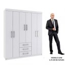 Ver imagem 5 de Guarda-Roupa Casal 6 Portas 3 Gavetas Fortaleza Rodial