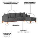Ver imagem 3 de Sofá 4 Lugares Beny com Chaise Direito Suede Cinza