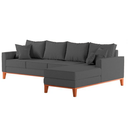 Ver imagem 4 de Sofá 4 Lugares Beny com Chaise Direito Suede Cinza