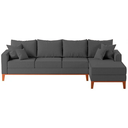 Ver imagem 2 de Sofá 4 Lugares Beny com Chaise Direito Suede Cinza