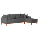 Ver imagem 5 de Sofá 4 Lugares Beny com Chaise Direito Suede Cinza