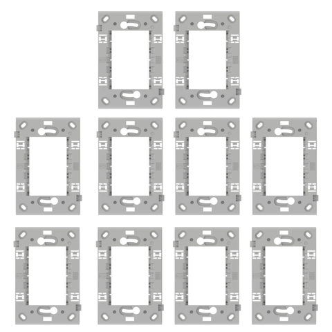 Kit C/10 Suporte Plastico 4x2 Weg Refinatto Cinza
