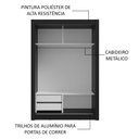 Ver imagem 7 de Guarda-roupa Solteiro 2 Portas de Correr com Espelho 2 Gavetas Preto/rustic Vivare Madesa