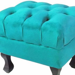 Puff Luiz Retro XV SLK Decor Azul Turquesa - 3