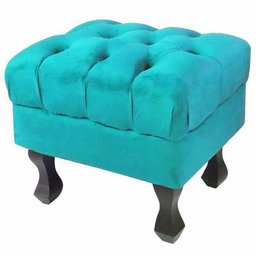 Puff Luiz Retro XV SLK Decor Azul Turquesa - 1