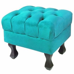 Puff Luiz Retro XV SLK Decor Azul Turquesa