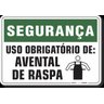 Placa Segurança Uso Obrigatório De Avental De Raspa - 1