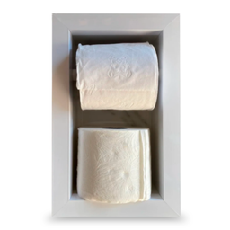 Porta Papel Higiênico Duplo em Porcelanato Branco Carrara - 3