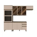 Ver imagem 2 de Cozinha Completa 10 Portas 2 Gavetas com Vidro 100% Mdf Duna/cristal - Henn