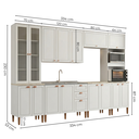Ver imagem 3 de Cozinha Compacta Modulada 6 Peças com 16 Portas e Torre Quente Americana Branco Nobre