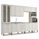 Ver imagem 2 de Cozinha Compacta Modulada 6 Peças com 16 Portas e Torre Quente Americana Branco Nobre