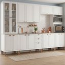 Ver imagem 1 de Cozinha Compacta Modulada 6 Peças com 16 Portas e Torre Quente Americana Branco Nobre