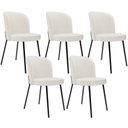 Ver imagem 1 de Kit 5 Cadeiras Sala de Jantar Estofada Gavi L02 Linho Bege - Lyam Decor